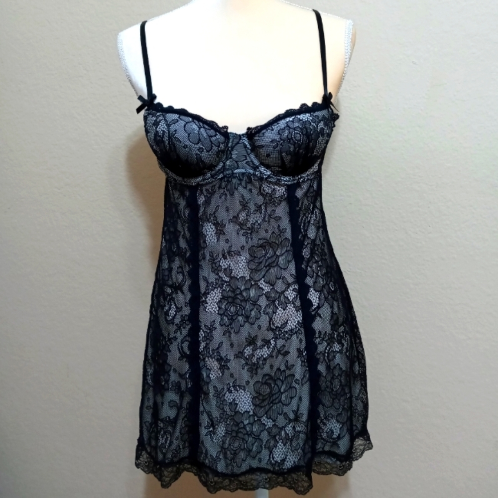 Victoria's secret black lace babydoll dress